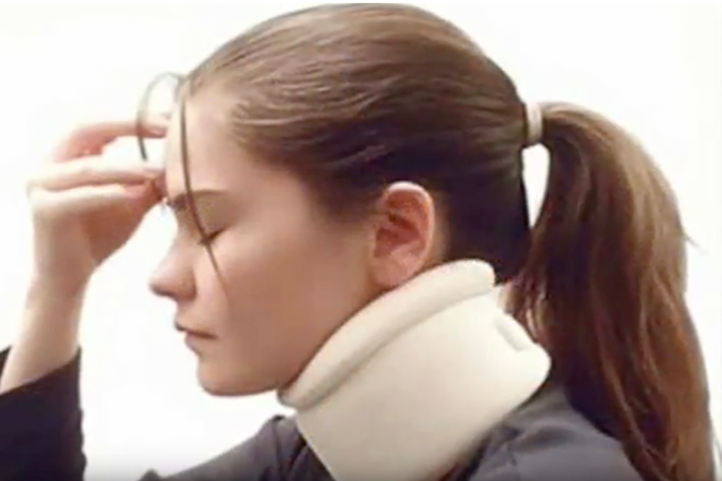 car accident injury A women got a personal injury in the neck and head